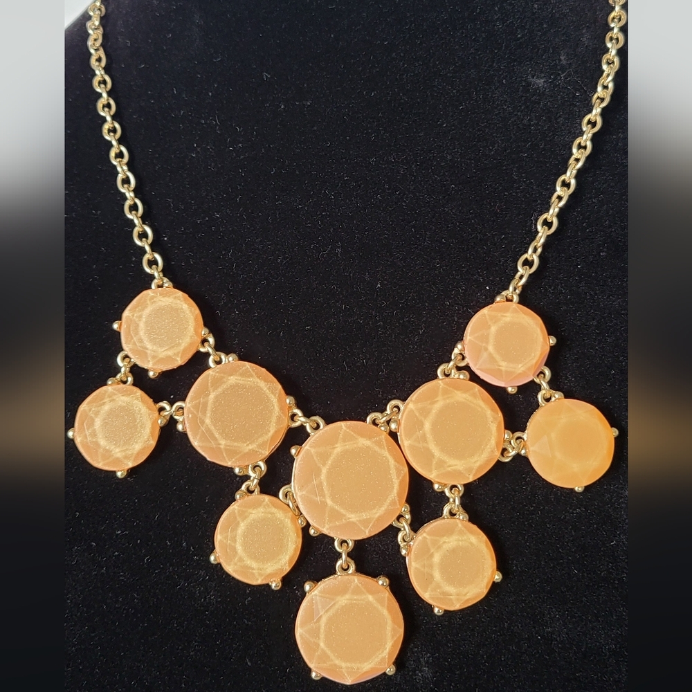 Elegant Gold and Orange Statement Necklace